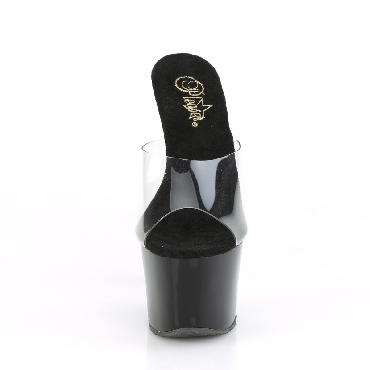 Pleaser Sandales pour femmes SKY-301Crrs CLR / BLK-SLV AB SHINESTONE
