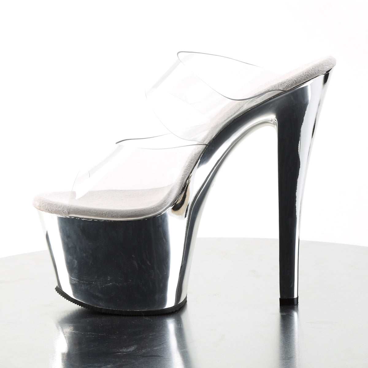 Pleaser Sandales pour femmes SKY-302 CLR / SLV Chrome