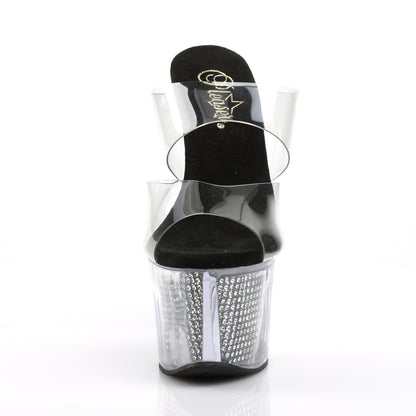 Pleaser Womens Sandals SKY-302SRS Clr/Blk SRS