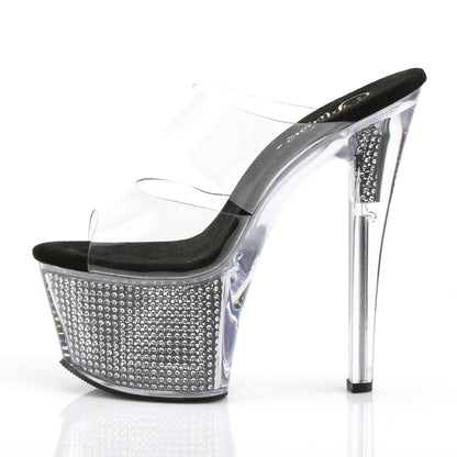 Pleaser Womens Sandals SKY-302SRS Clr/Blk SRS