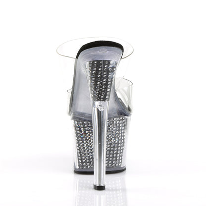 Pleaser Womens Sandals SKY-302SRS Clr/Blk SRS