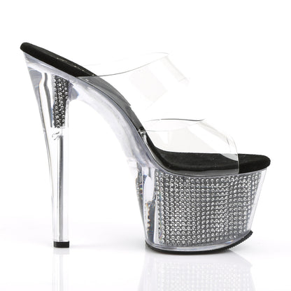 Pleaser Womens Sandals SKY-302SRS Clr/Blk SRS