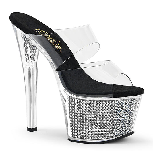 Pleaser Sandales pour femmes SKY-302SRS CLR / BLK SRS