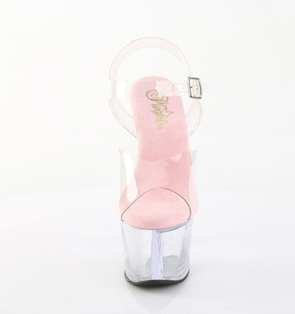 Pleaser Women's Platform Shoes SKY-308 Clr-B.Pink/Clr