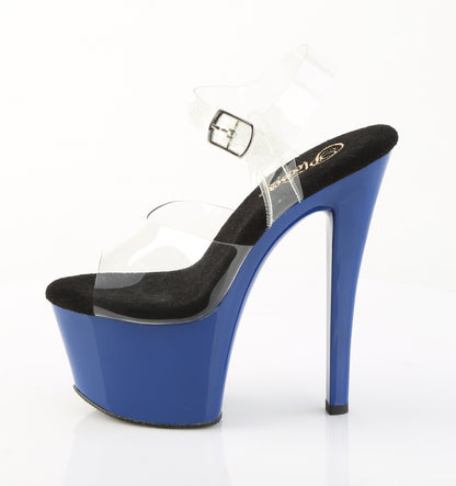 Pleaser Women's Platform Shoes SKY-308 Clr/Royal Blue