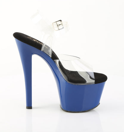 Pleaser Women's Platform Shoes SKY-308 Clr/Royal Blue