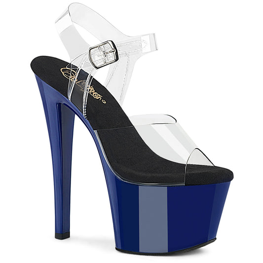 Pleaser Women's Platform Shoes SKY-308 Clr/Royal Blue