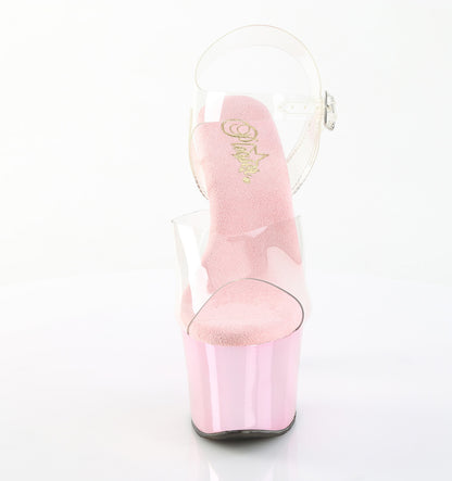 Pleaser Women's Platform Shoes SKY-308CHRS Clr/B. Pink Chrome-AB RS