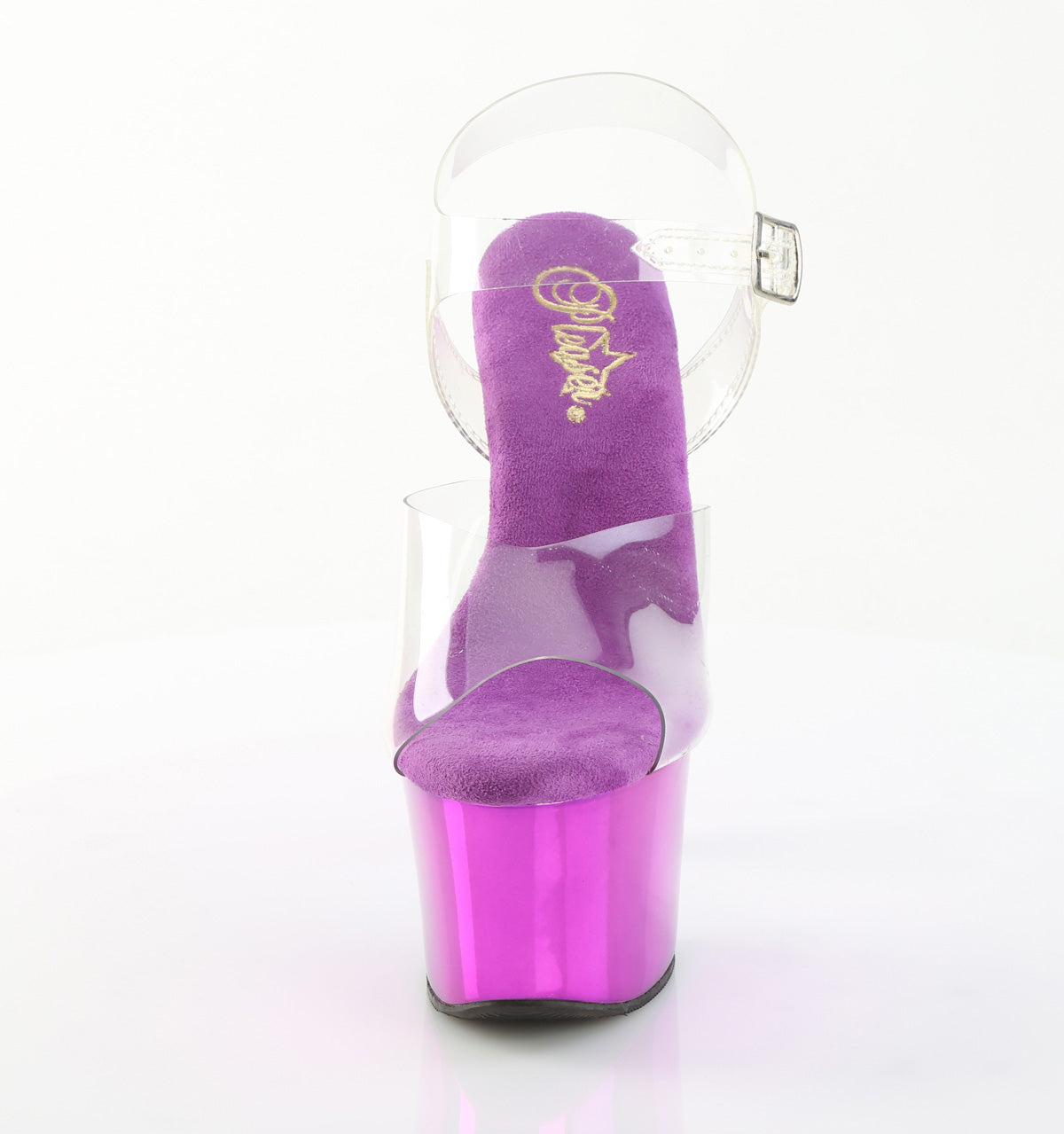 Pleaser Women's Platform Shoes SKY-308CHRS Clr/Purple Chrome-AB RS