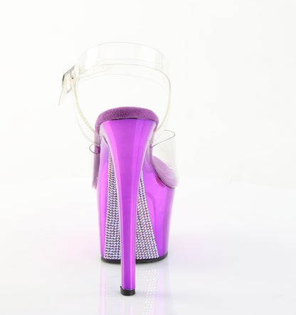 Pleaser Women's Platform Shoes SKY-308CHRS Clr/Purple Chrome-AB RS