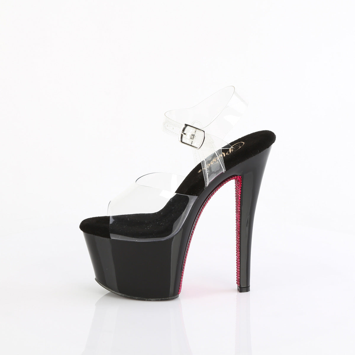 Pleaser Women's Platform Shoes SKY-308CRS Clr/Blk-H. Pink RS