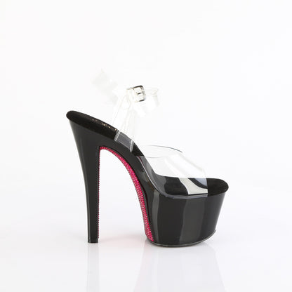 Pleaser Women's Platform Shoes SKY-308CRS Clr/Blk-H. Pink RS