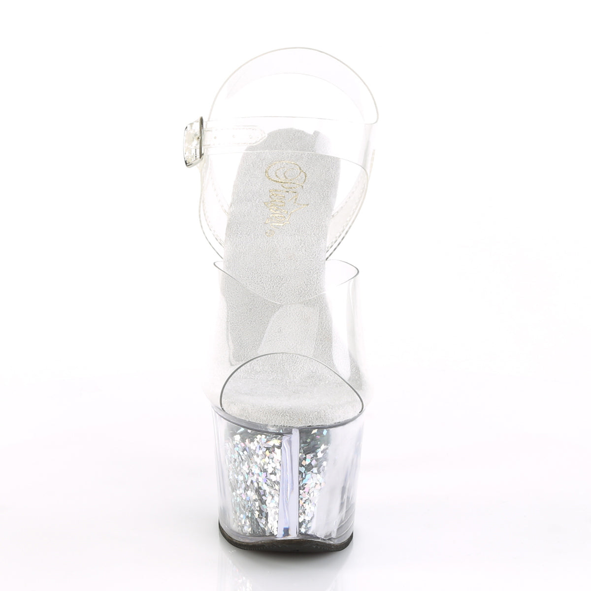 Pleaser Sandales pour femmes SKY-308GF CLR / SLV Multi Glitter