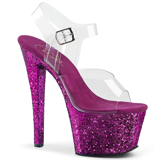 Pleaser Sandales pour femmes SKY-308LG CLR / Glitter violet