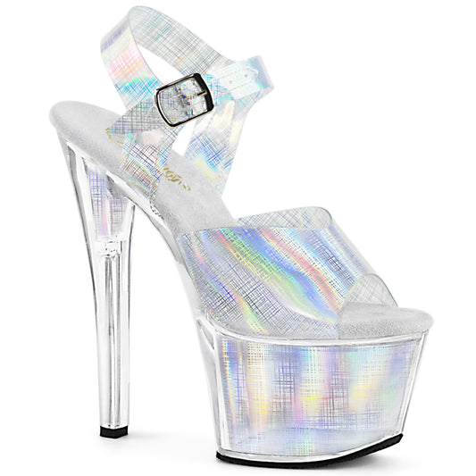 Pleaser Sandales pour femmes SKY-308N-CRHM SLV Hologramme TPU / SLV Hologramme
