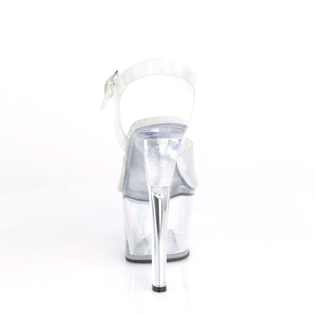 Pleaser Sandales pour femmes SKY-308N SLV Hologramme TPU / SLV inserts d'hologramme