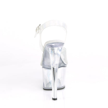 Pleaser Womens Sandals SKY-308N Slv Hologram TPU/Slv Hologram Inserts