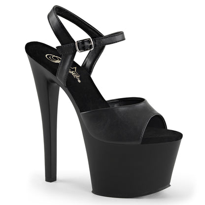 Pleaser Womens Sandals SKY-309 Blk Faux Leather/Blk Matte