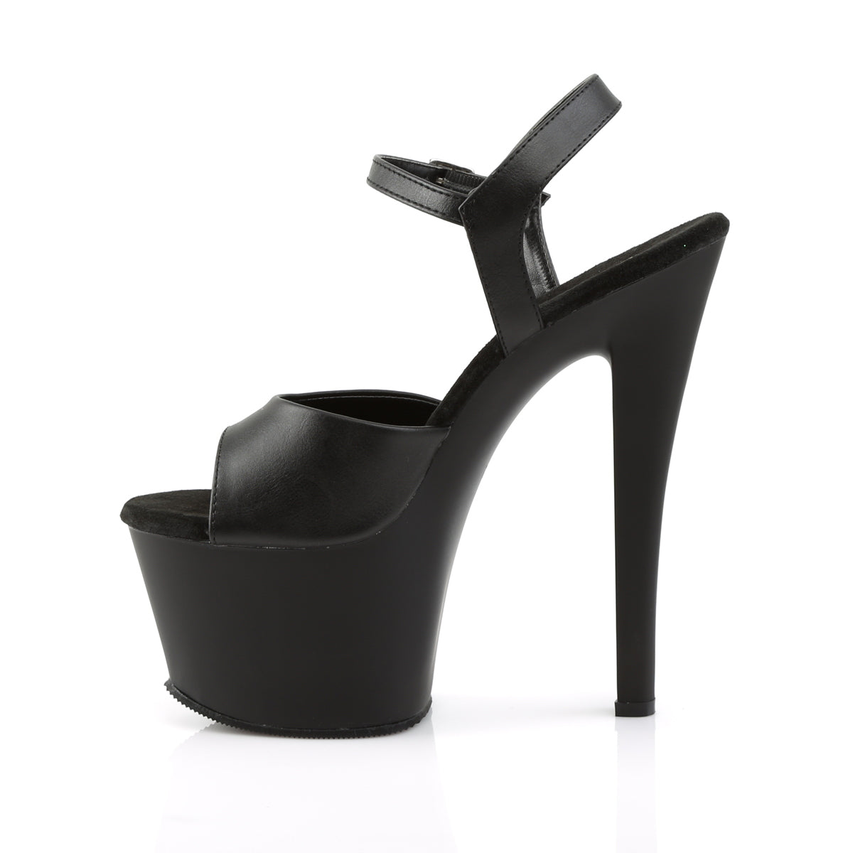 Pleaser Womens Sandals SKY-309 Blk Faux Leather/Blk Matte