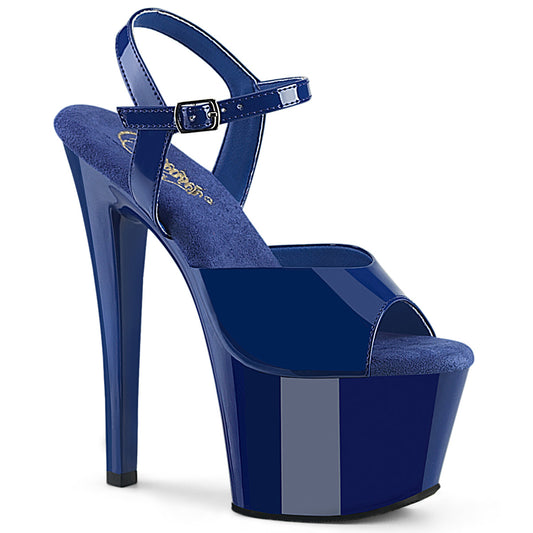 Pleaser Women's Platform Shoes SKY-309 Royal Blue Pat/Royal Blue