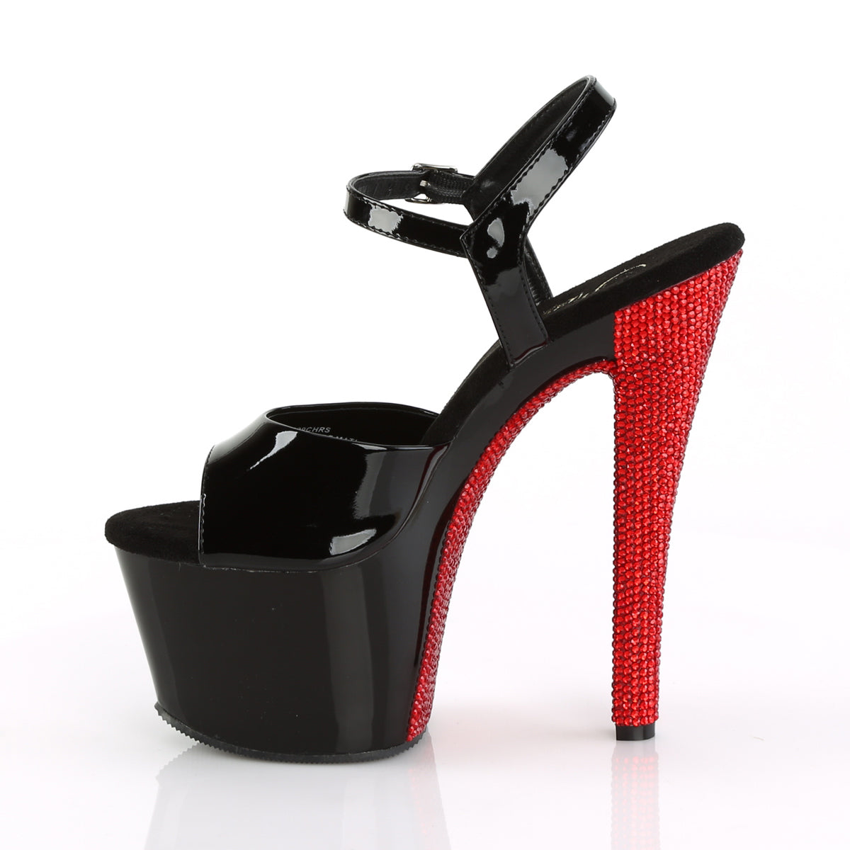 Pleaser Womens Sandals SKY-309CHRS Blk/Blk-Red RSTN