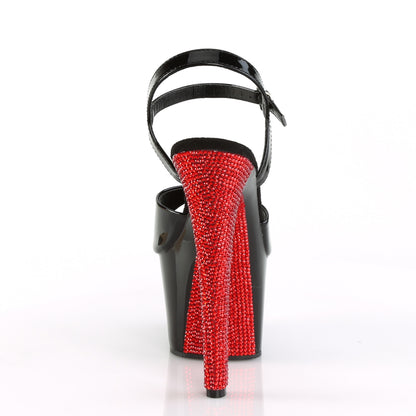 Pleaser Sandales pour femmes SKY-309CRS BLK / BLK-RED RSTN