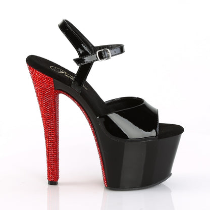 Pleaser Sandales pour femmes SKY-309CRS BLK / BLK-RED RSTN