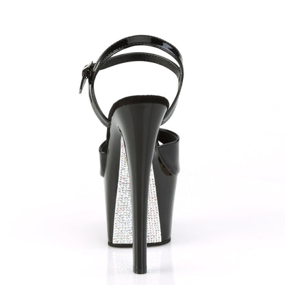 Pleaser Sandales pour femmes SKY-309CRS BLK / BLK-SLV AB RSTN