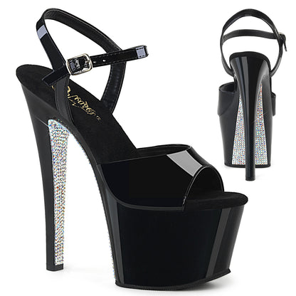 Pleaser Sandales pour femmes SKY-309CRS BLK / BLK-SLV AB RSTN