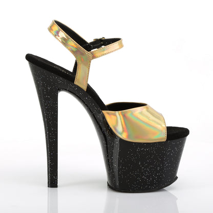 Pleaser Sandales pour femmes SKY-309hg hologramme d'or / blk
