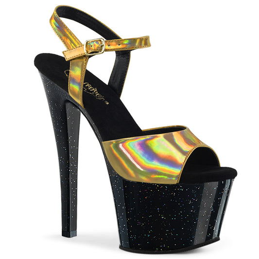 Pleaser Sandales pour femmes SKY-309hg hologramme d'or / blk