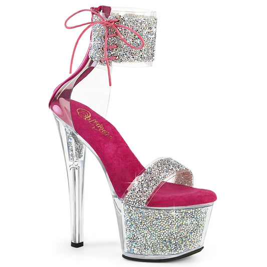 Pleaser Women's Platform Shoes SKY-327RSI Slv Multi RS-H. Pink/Slv-RS
