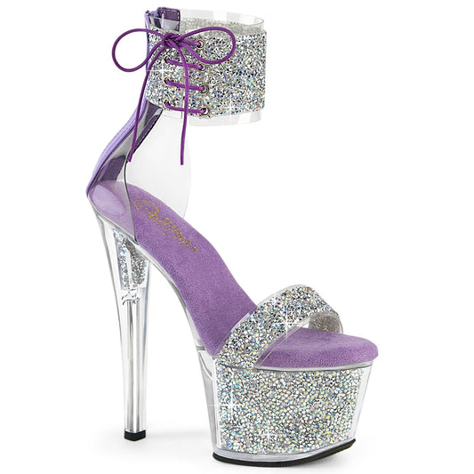 Pleaser Women's Platform Shoes SKY-327RSI Slv Multi RS-Lavender/Slv RS