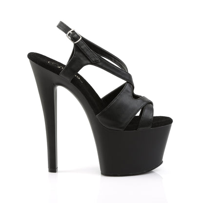 Pleaser Sandales pour femmes SKY-330 Blk Faux Cuir / Blk Matte