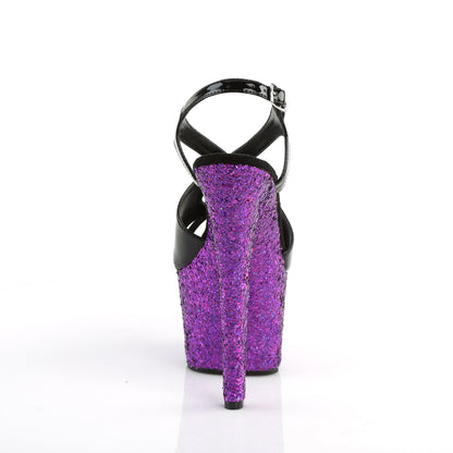 Pleaser Sandales pour femmes SKY-330LG BLK PAT / Purple Multi Glitter