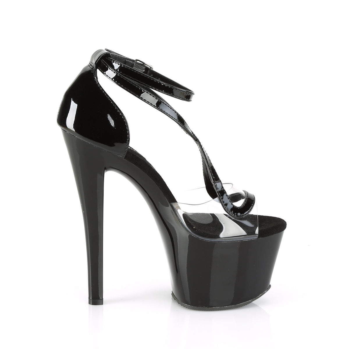 Pleaser Womens Sandals SKY-355 Clr-Blk Pat/Blk