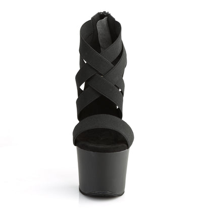 Pleaser Womens Sandals SKY-369 Blk Elastic Band/Blk Matte
