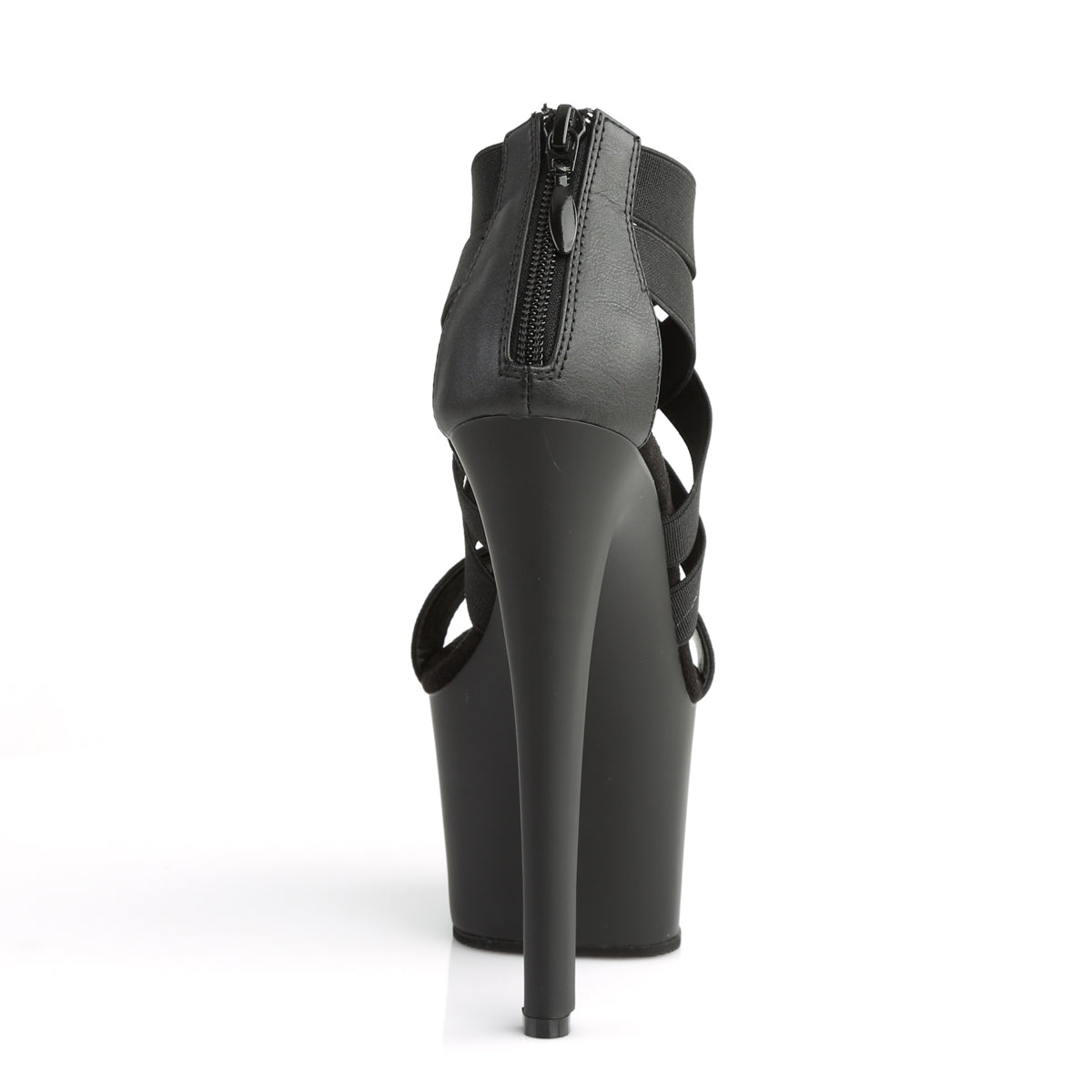 Pleaser Womens Sandals SKY-369 Blk Elastic Band/Blk Matte