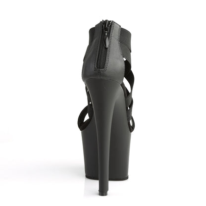 Pleaser Womens Sandals SKY-369 Blk Elastic Band/Blk Matte