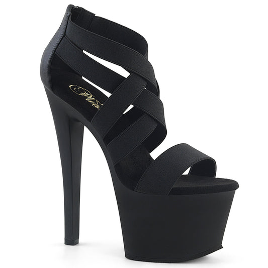 Pleaser Sandales pour femmes SKY-369 BLK BANDE ELASTIQUE / BLK MATTE
