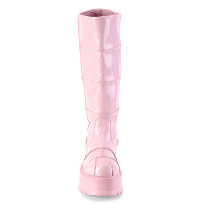 DemoniaCult Womens Boots SLACKER-230 B. Pink Hologram Pat