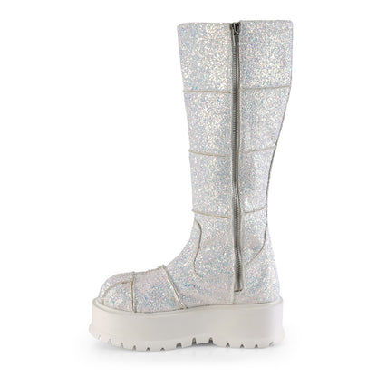DemoniaCult Bottes de femmes SLACKER-230 wht multi-paillettes