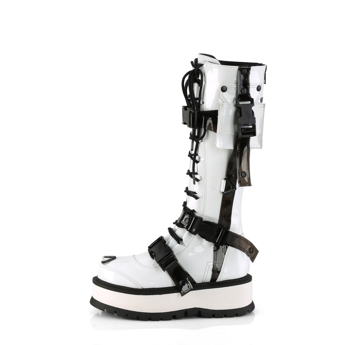 DemoniaCult Womens Boots SLACKER-260 Wht Pat