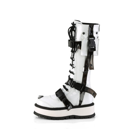 DemoniaCult Womens Boots SLACKER-260 Wht Pat