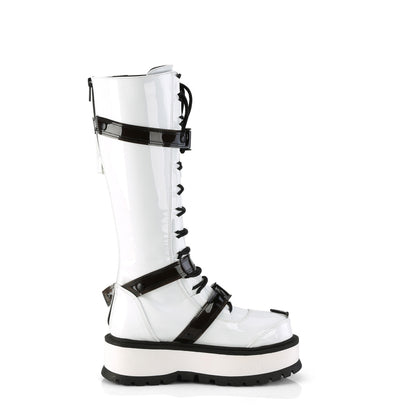 DemoniaCult Womens Boots SLACKER-260 Wht Pat