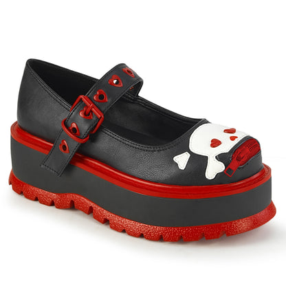 DemoniaCult  Pompes SLACKER-27 Cuir végétalien BLK
