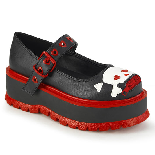 DemoniaCult  Pompes SLACKER-27 Cuir végétalien BLK