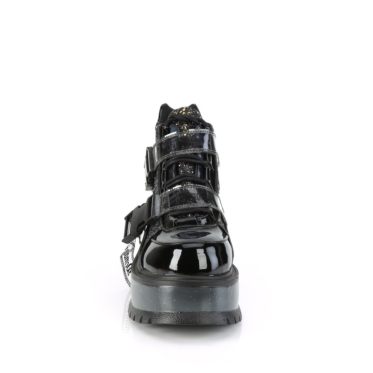 DemoniaCult  Bottines SLACKER-50 BLK Patent-Blk Multitter