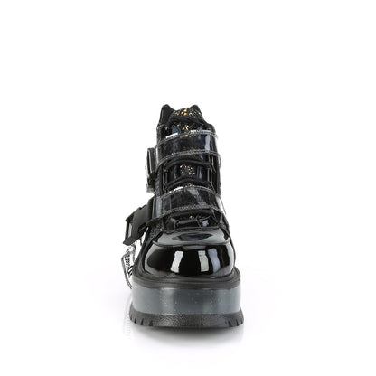 DemoniaCult  Bottines SLACKER-50 BLK Patent-Blk Multitter