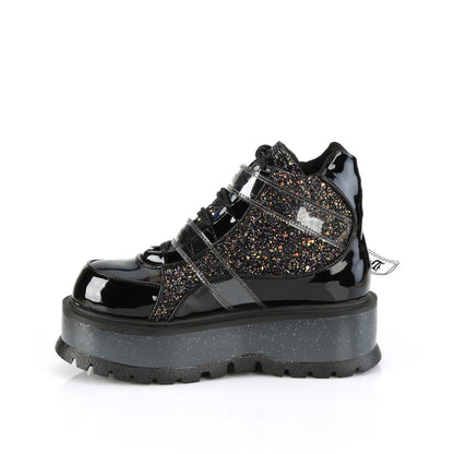 DemoniaCult  Bottines SLACKER-50 BLK Patent-Blk Multitter